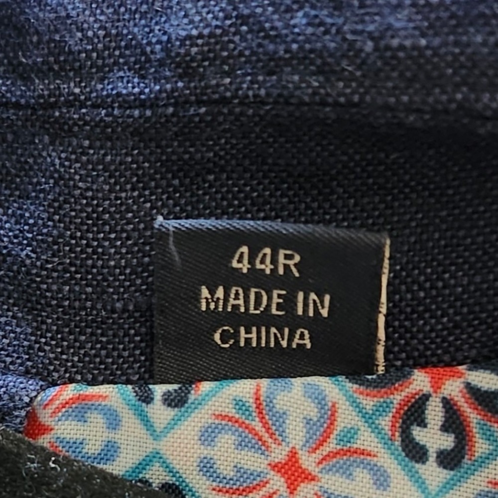 Tailorbyrd Collection Mens Navy Blue Cotton Linen Blend Blazer Sport Coat 44R - Picture 11 of 11